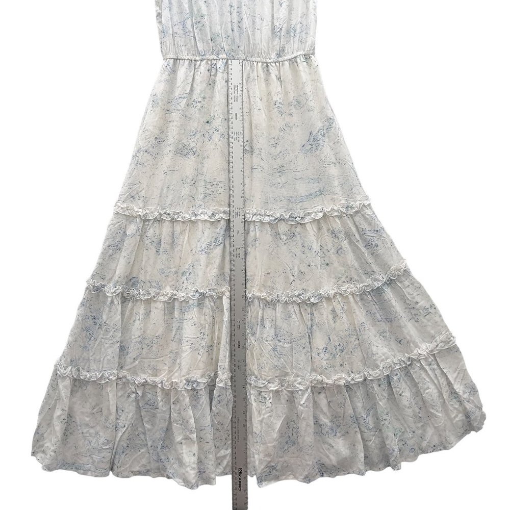 NEW BB DAKOTA X STEVE MADDEN Crystal Clear Print Tiered Midi Dress Small 0036 - Picture 10 of 11